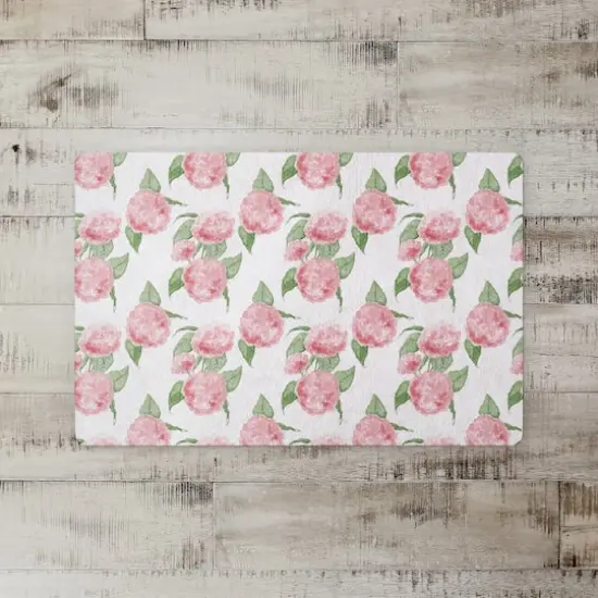 Pink Hydrangea Pattern 27" x 18" Floor Mat {3}