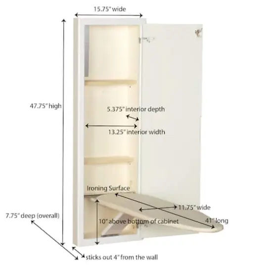 Household Essentials Ironing Board Cabinet White {8}
