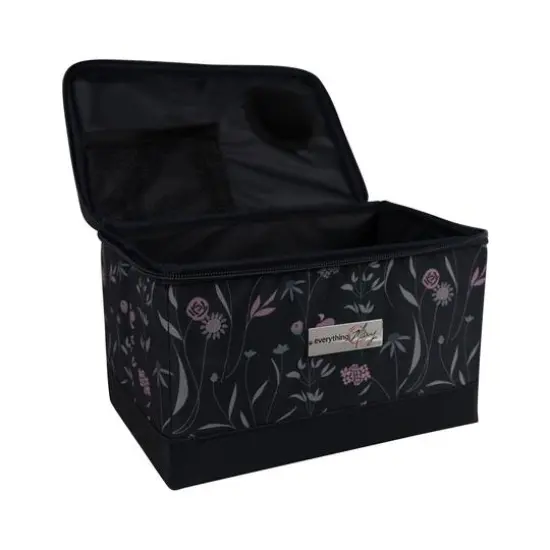 Everything Mary Pink & Gray Floral Collapsible Sewing Kit Organizer Box {11}