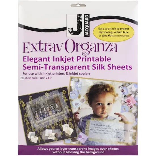 ExtravOrganza Silk Ink Jet Fabric Sheets, 8.5" x 11" {1}