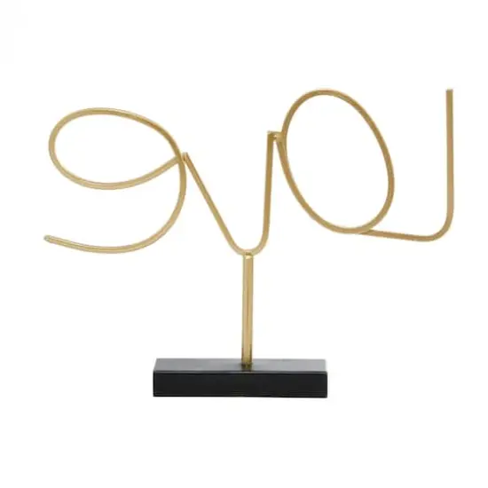18" Gold Contemporary Love Decorative Sign {7}