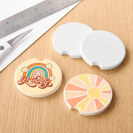 Ceramic Sublimation Car Coasters, 4ct. by Make Market&reg; {4}