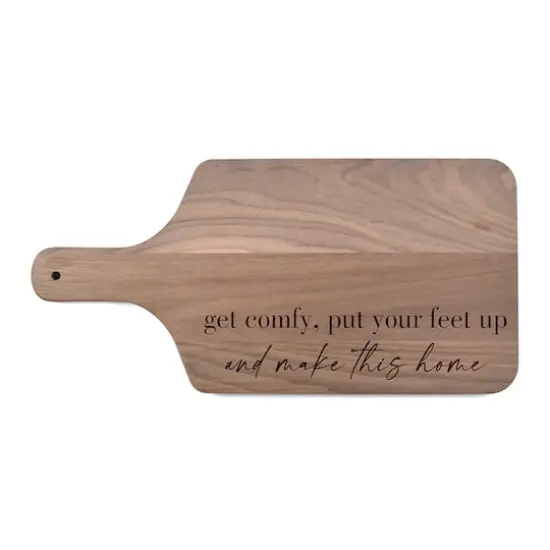 17" Get Comfy Feet Up Home Walnut Paddle Cutting Board {1}