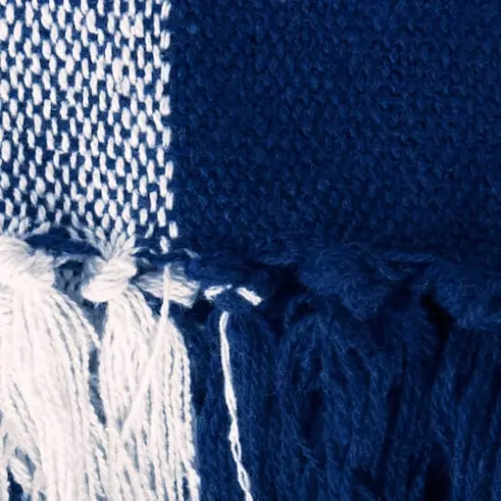 DII&reg; Navy & Off-White Buffalo Check Throw {3}