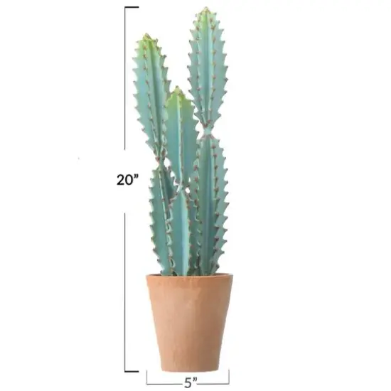 Hello Honey&reg; 20" Faux Cactus in Terra Cotta Colored Pot {10}