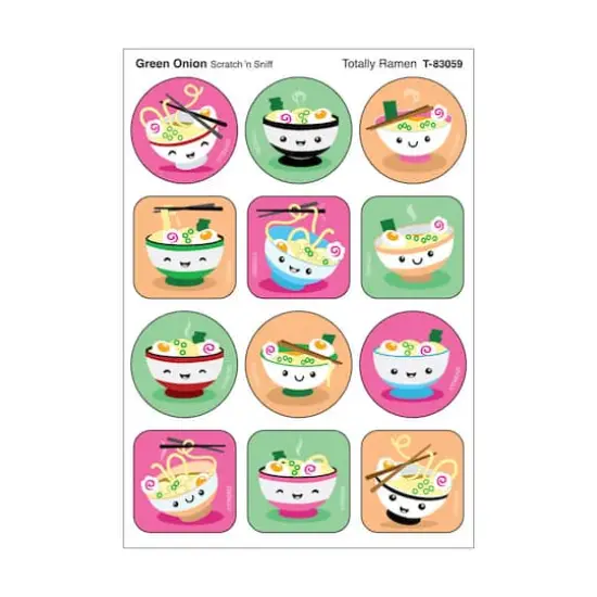 TREND Enterprises® Totally Ramen, Green Onion Scent Scratch 'n Sniff Stinky Stickers®, 6 Packs of 48 {3}