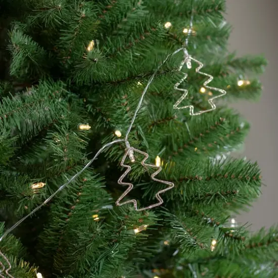 4ft. Warm White LED Gold Wire Mini Tree Christmas Garland {3}