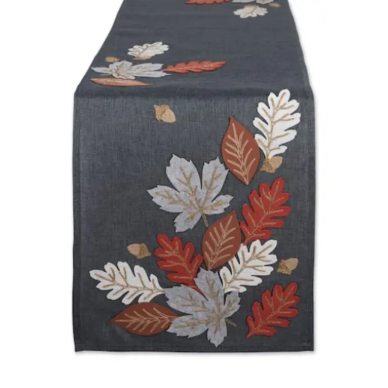 DII&reg; 70" Autumn Leaves Embroidered Table Runner {1}