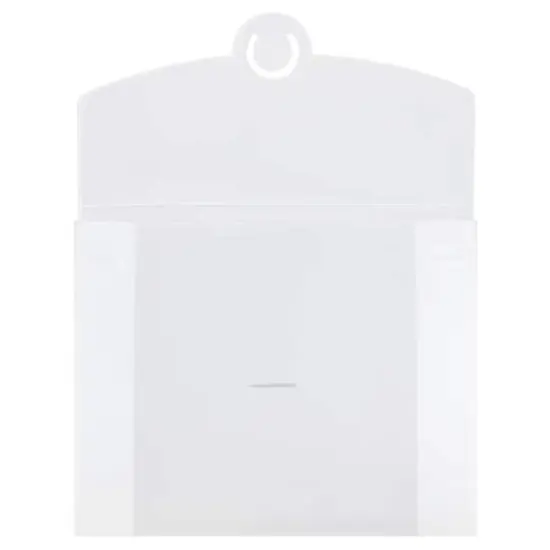 JAM Paper Clear Frost Plastic Portfolio with Circular Tuck Flap Closure 8.5" x 6.5" {3}