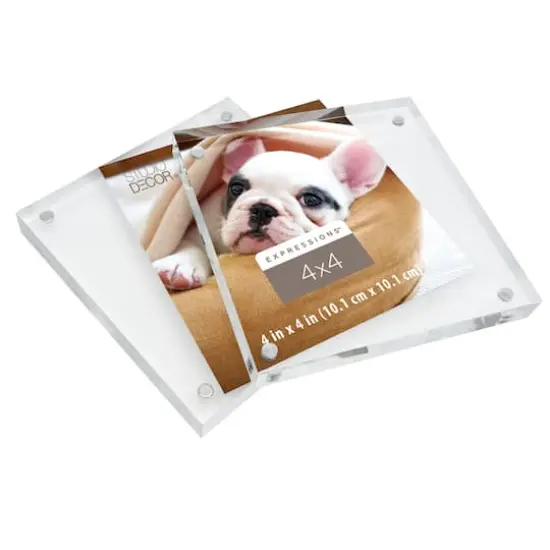 Expressions&trade; 4" x 4" Clear Acrylic Block Frame by Studio D&eacute;cor&reg; {4}