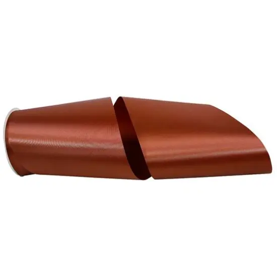 JAM Paper 6" x 50yd. Single Face Satin Allure Ribbon Light Brown {1}