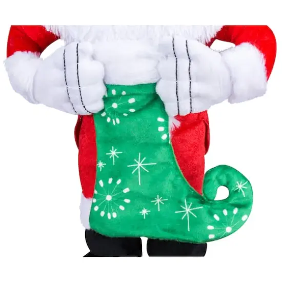 18" Jack Skellington Holiday Greeter in Santa Suit with Stocking {4}