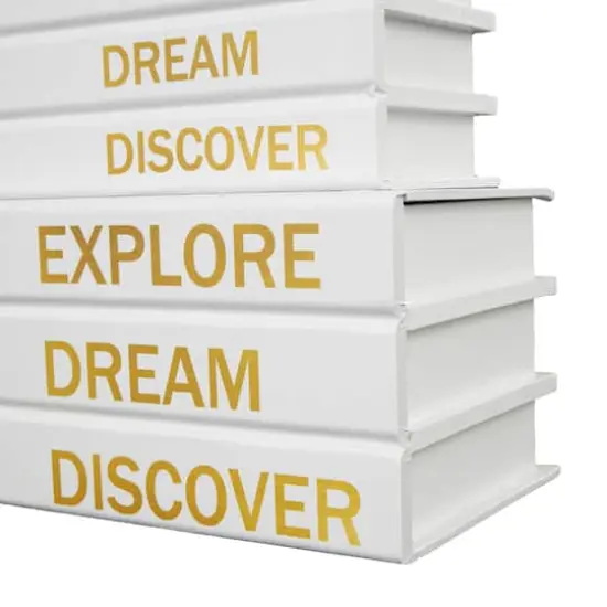 Explore, Dream, Discover Canvas Book Box Set White {5}