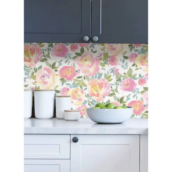 NuWallpaper Pink Gracelyn Flower Peel & Stick Wallpaper {6}