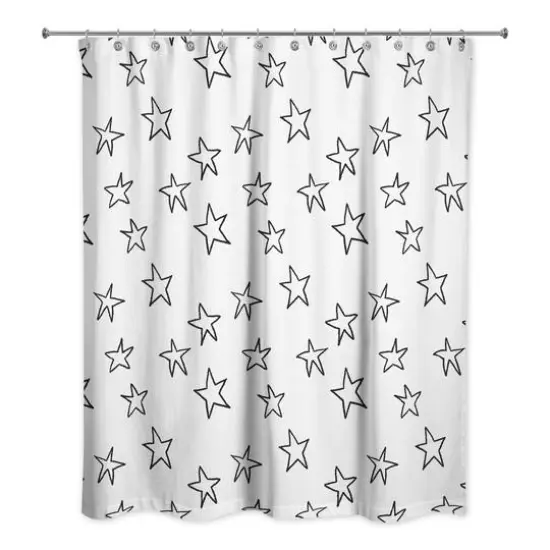 Simple Star Pattern 71" x 74" Shower Curtain {1}