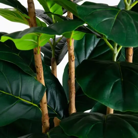 8ft. Artificial Fiddle Leaf Tree in Decorative White Planter {8}