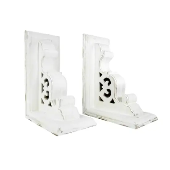 American Art D&eacute;cor&trade; 8" Vintage Decorative Wood Bookends, 2ct. Whitewashed {1}
