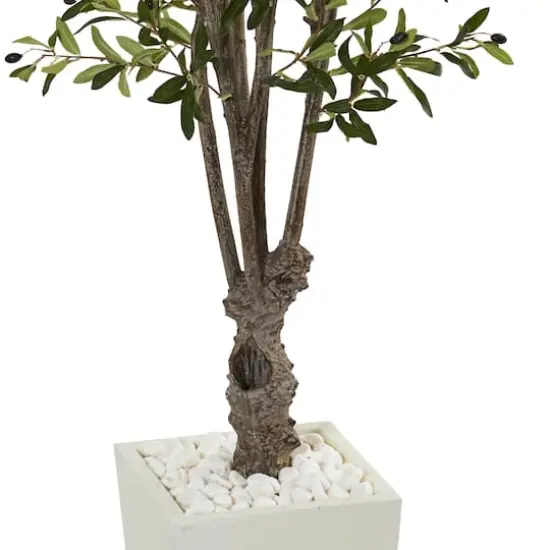 6ft. Olive Tree In White Tower Planter {4}