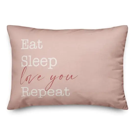 Eat Sleep Love Throw Pillow, 14" x 20" {1}