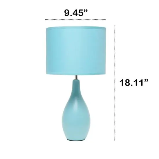 Creekwood Home Essentix 18" Ceramic Dewdrop Table Lamp Blue {4}