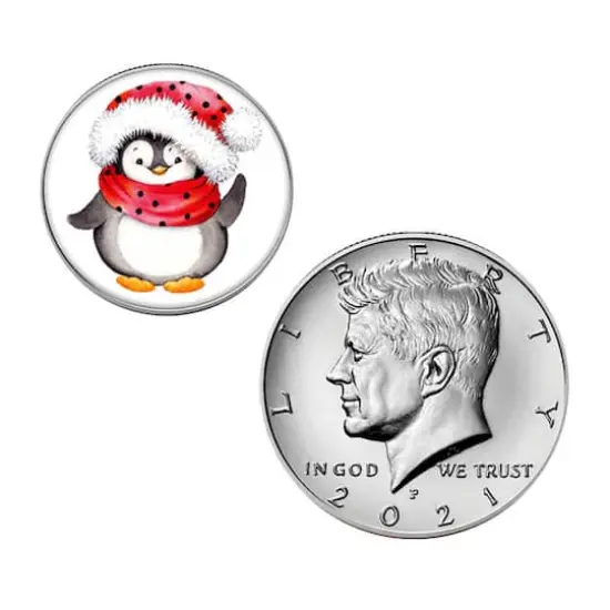 Baby's First Christmas JFK 2021 And Colorized Quarter Penguin Coin Set {3}