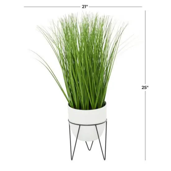 25" White Contemporary Floral & Botanical Artificial Foliage {6}