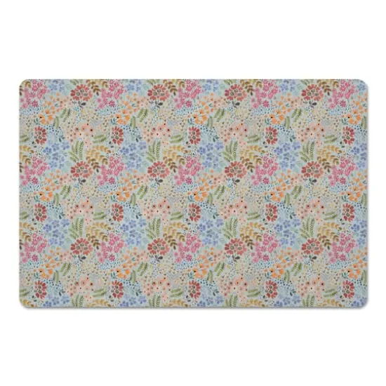Wild Flower Floral Floor Mat Blue {1}
