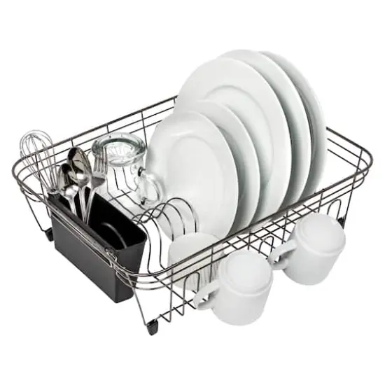 Honey Can Do Chrome With Black Tray Wire Dish Drying Rack {3}