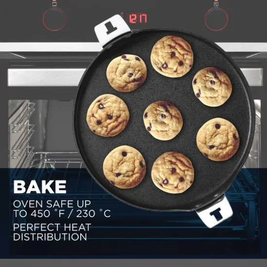 THE ROCK by Starfrit 12.5" Pizza Pan & Flat Griddle With T-Lock Detachable Handle {9}