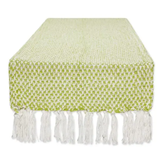 DII&reg; 108" Woven Fringed Table Runner Avocado {1}