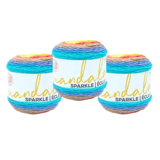 3 Pack Lion Brand&reg; Mandala&reg; Sparkle Yarn Hercules {1}