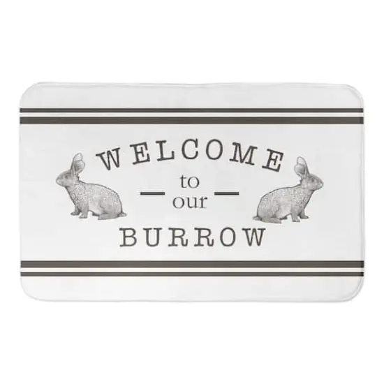 Welcome Burrow Bunny Bath Mat 34" x 21" Bath Mat {1}