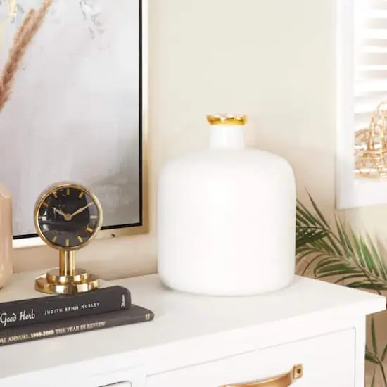 White Glass Glam Vase, 12" x 10" x 10" {8}