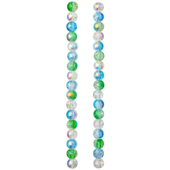 Blue & Green Crackled Glass Round Beads, 8mm by Bead Landing&trade; {4}