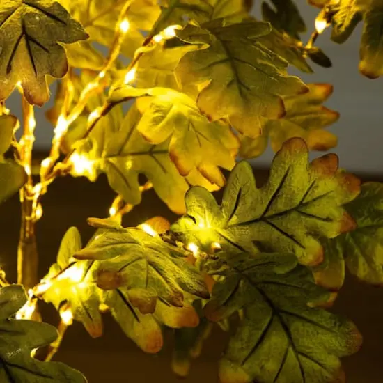 4ft. Pre-Lit Green Autumn Oak Artificial Fall Tree with 150 Warm White LED Lights {5}