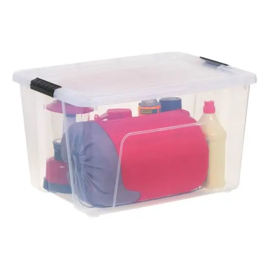 IRIS&reg; 60qt. Buckled Clear Boxes with Clear Buckle Lids, 4ct. {12}