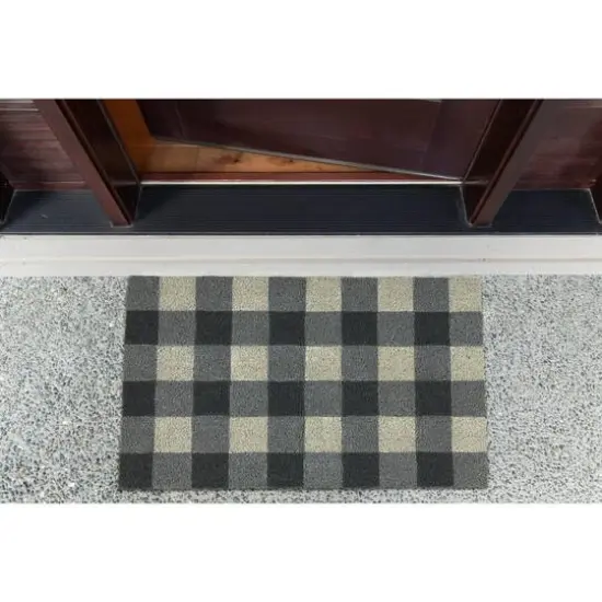 DII&reg; Gray & White Buffalo Check Doormat {7}