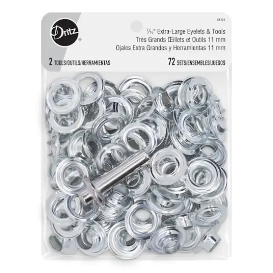 Dritz&reg; Silver Extra-Large Eyelets with Tools, 7/16" {1}