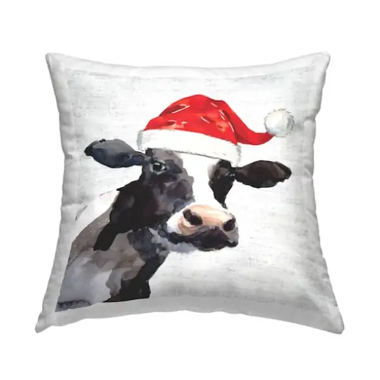 Stupell Industries Farmhouse Santa Cow Throw Pillow {1}