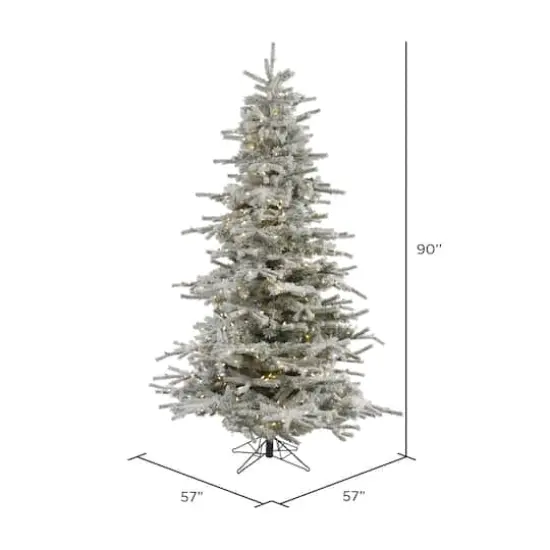 7.5ft. Pre-Lit Flocked Sierra Fir Artificial Christmas Tree, Pure White Dura-Lit&reg; LED Lights {4}