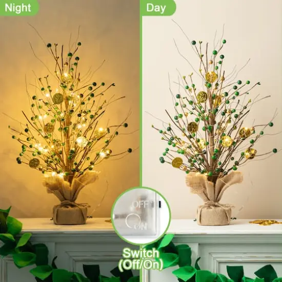 Glitzhome&reg; 21" Lighted St. Patrick's Gold Coin Table Tree {3}