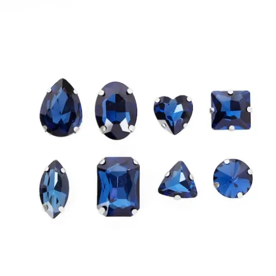 CousinDIY Silver Blue Zircon Glass Sew-On Rhinestones, 56ct. {3}