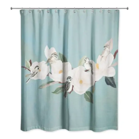 Birds and Magnolias 71" x 74" Shower Curtain {3}