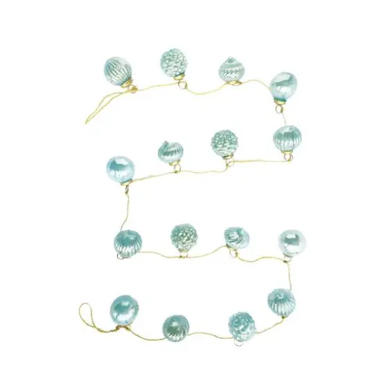 Hello Honey&reg; 6ft. Mint Green Embossed Mercury Glass Ornament Garland {1}