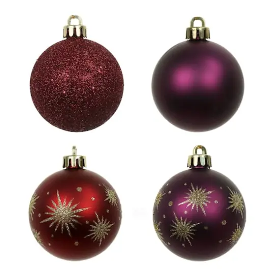 5 Pack 2.2" Burgundy Shatterproof Ball Ornaments by Ashland® {3}