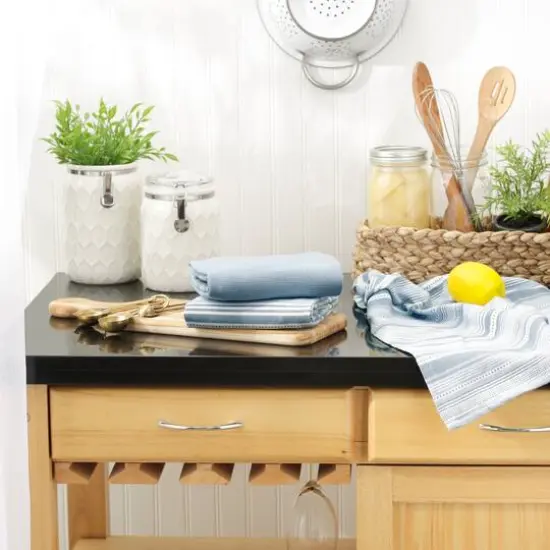 DII&reg; Urban Stripe Dish Towels, 3ct. Stonewash Blue {5}