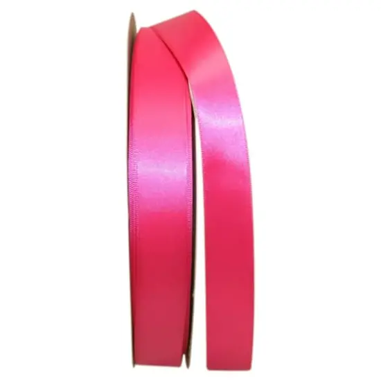 JAM Paper 7/8" x 100yd. Double Face Satin Ribbon Shocking Pink {1}