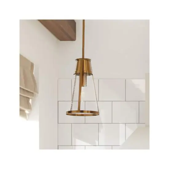 Hello Honey&reg; Robert Stevenson Lighting Jaxon Metal & Seedy Glass Ceiling Light Brushed Gold {5}