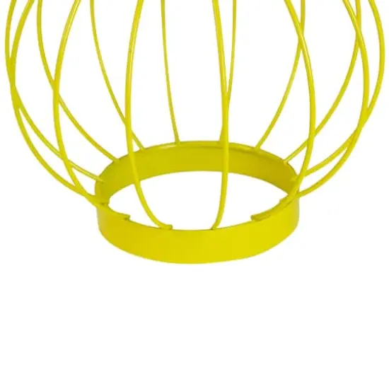 6.5" Outdoor Hanging LED Solar Lantern with Handle Yellow {5}