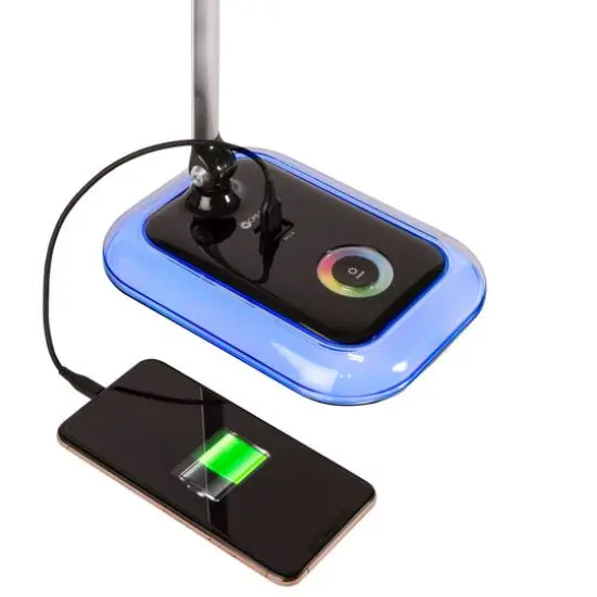 OttLite Wellness Series 17" Glow LED Black Desk Lamp with Color Changing Base {4}